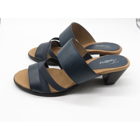 Trotters Womens Navy Blue Heeled Sandals 10 Leather Upper NEW - Picture 5 of 7